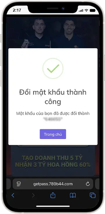 Bước 7: Lấy mã rút tiền mới, quay lại trang chủ để tiến hành đổi mật khẩu rút tiền mới 